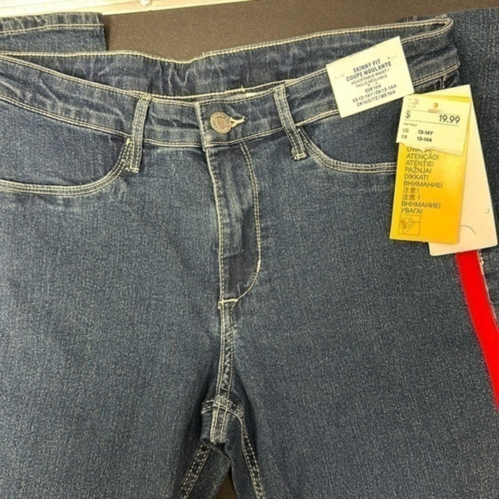NWT h&m adjust adjustable waist skinny fit coupe moulante girls jeans size 14